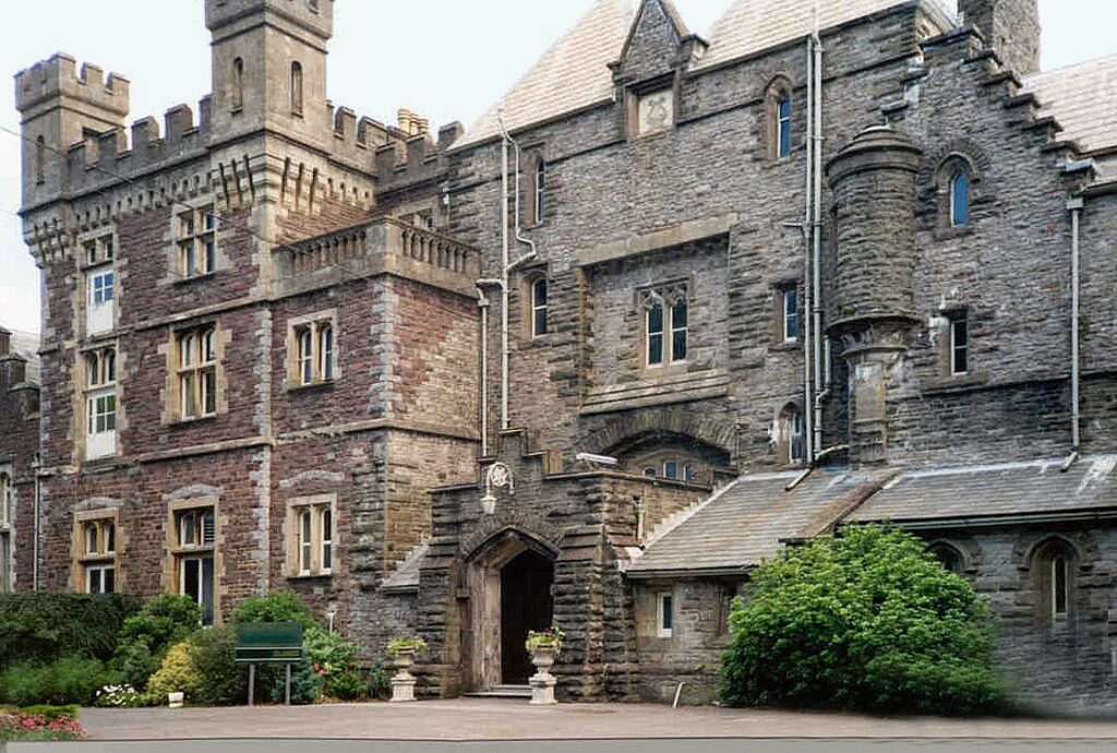 Outside the Craig-y-Nos Castle